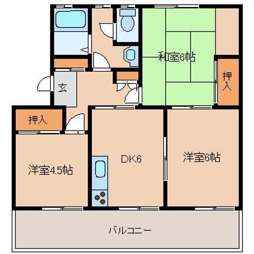 若宮ハイツ103の間取り