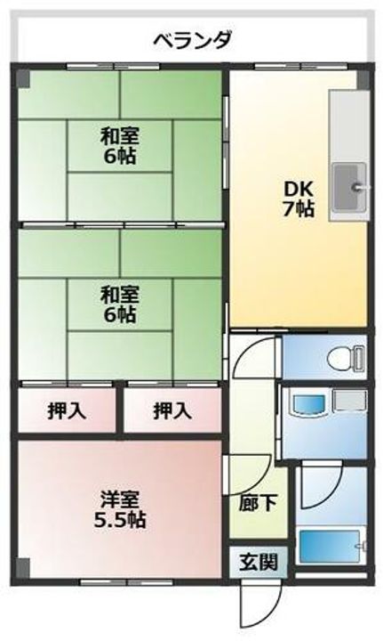 兵庫県南あわじ市湊(マンション)の賃貸物件の間取り