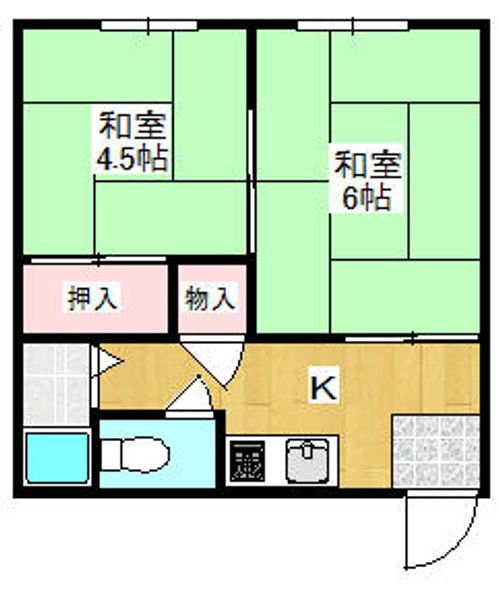 大阪府箕面市粟生間谷西3丁目(アパート)の賃貸物件の間取り