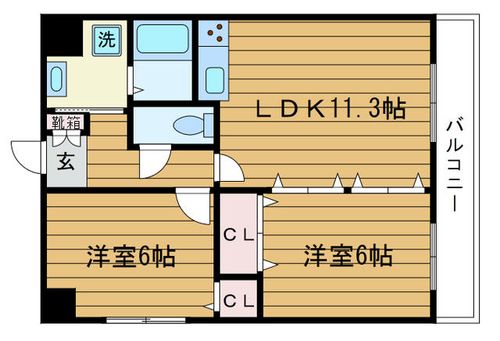 大阪府吹田市原町2丁目(マンション)の賃貸物件の間取り