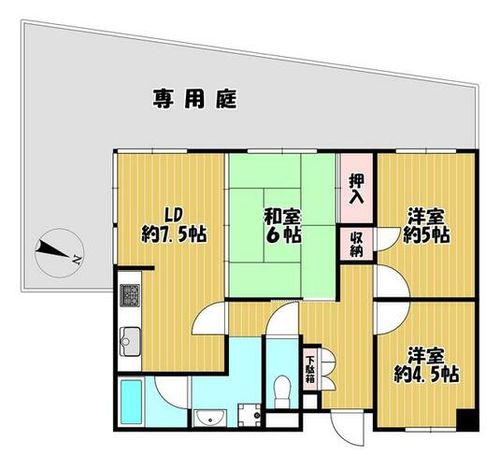 兵庫県姫路市飾磨区城南町1丁目(マンション)の賃貸物件の間取り