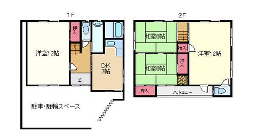 大阪府大阪市平野区瓜破東4丁目(一戸建)の賃貸物件の間取り