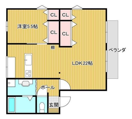 福岡県柳川市新外町(アパート)の賃貸物件の間取り
