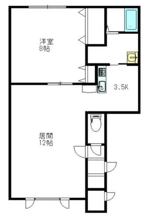 北海道旭川市東七条9丁目(アパート)の賃貸物件の間取り