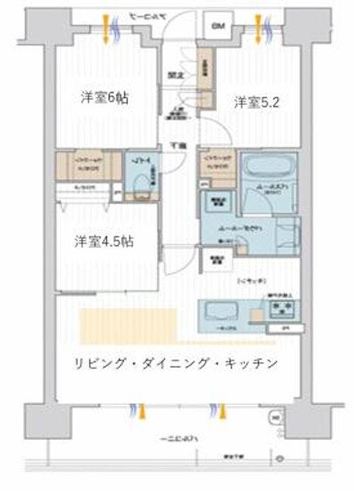 大阪府大阪市此花区春日出南3丁目(マンション)の賃貸物件の間取り