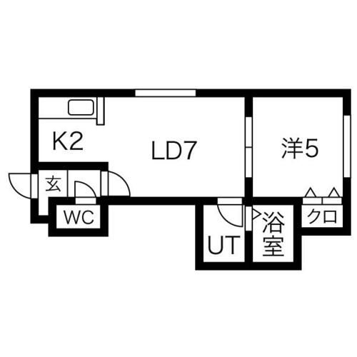 北海道札幌市手稲区富丘二条4丁目(アパート)の賃貸物件の間取り