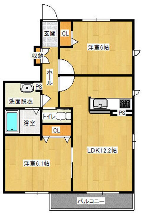 愛知県知多郡東浦町大字石浜字中央(アパート)の賃貸物件の間取り