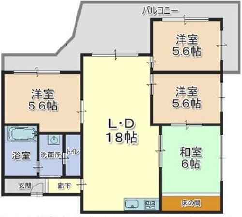 大阪府箕面市桜4丁目(マンション)の賃貸物件の間取り