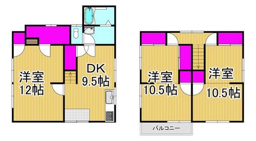 福岡県大牟田市大字歴木(一戸建)の賃貸物件の間取り