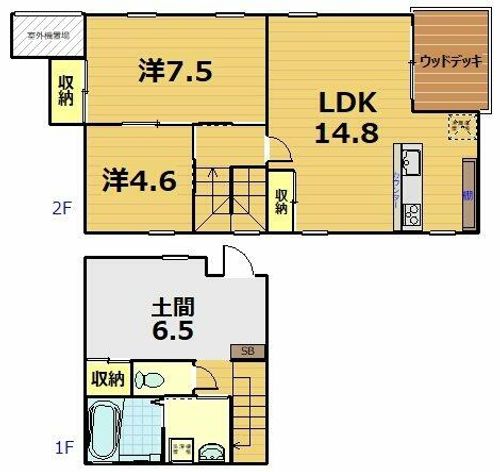 京都府京都市伏見区桃山最上町(一戸建)の賃貸物件の間取り