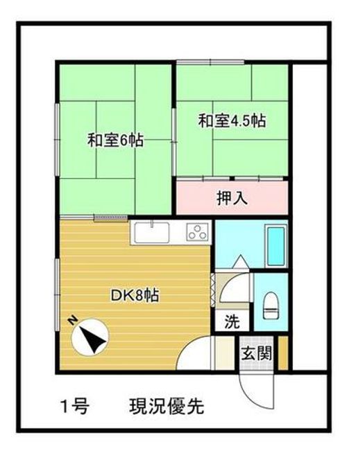北海道札幌市北区新琴似七条2丁目(アパート)の賃貸物件1の間取り