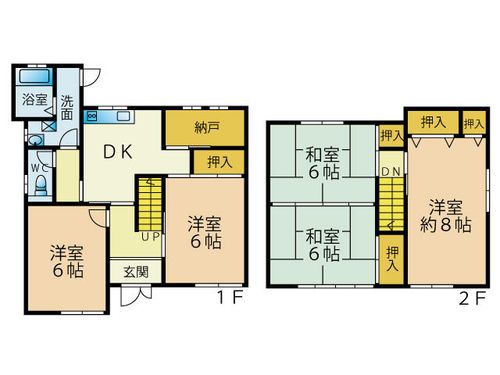 滋賀県近江八幡市若葉町3丁目(一戸建)の賃貸物件の間取り