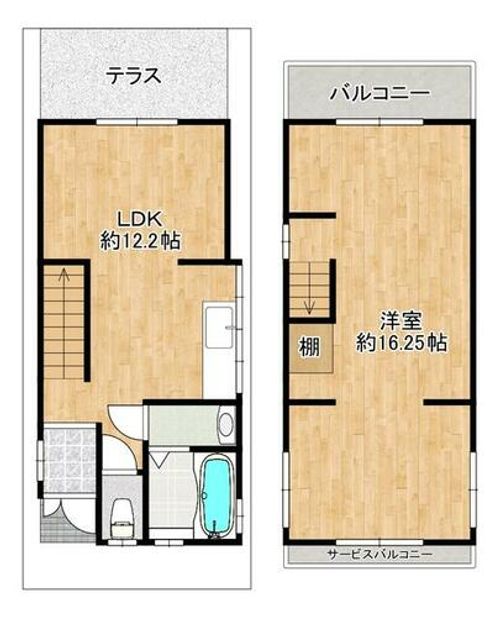 大阪府八尾市福万寺町南4丁目(一戸建)の賃貸物件の間取り