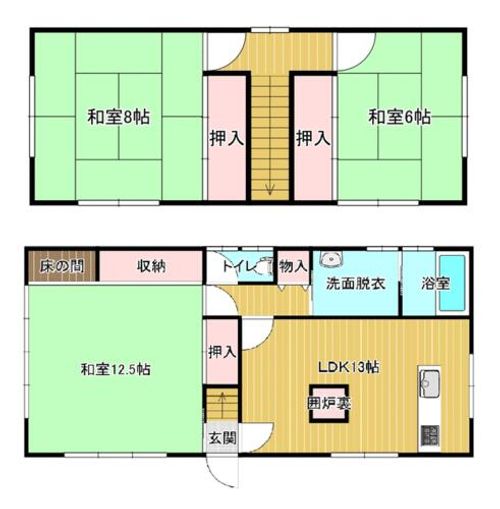 兵庫県丹波市氷上町稲畑(一戸建)の賃貸物件の間取り