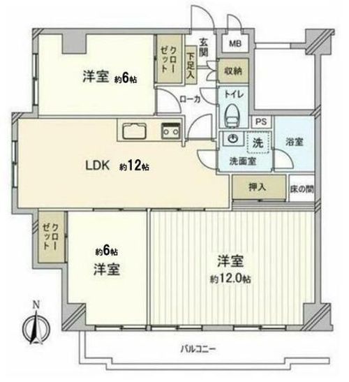 愛知県愛西市日置町山の池(マンション)の賃貸物件の間取り