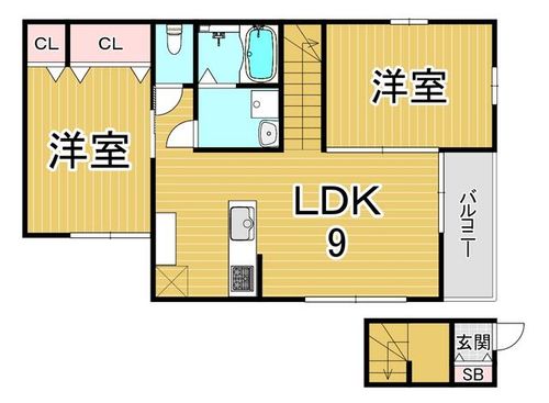 兵庫県神戸市長田区房王寺町3丁目(アパート)の賃貸物件の間取り