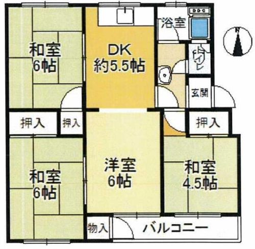 明舞一四団地58号棟306の間取り