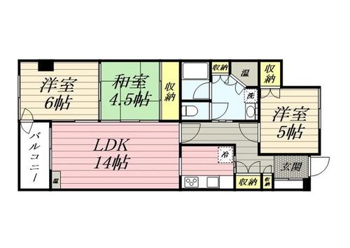 北苑マンション0702の間取り