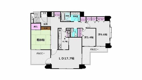 京都府京都市中京区十文字町(マンション)の賃貸物件の間取り