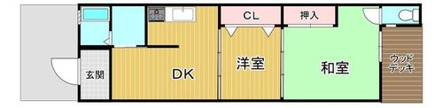 大阪府大阪市生野区田島4丁目(テラスハウス)の賃貸物件の間取り