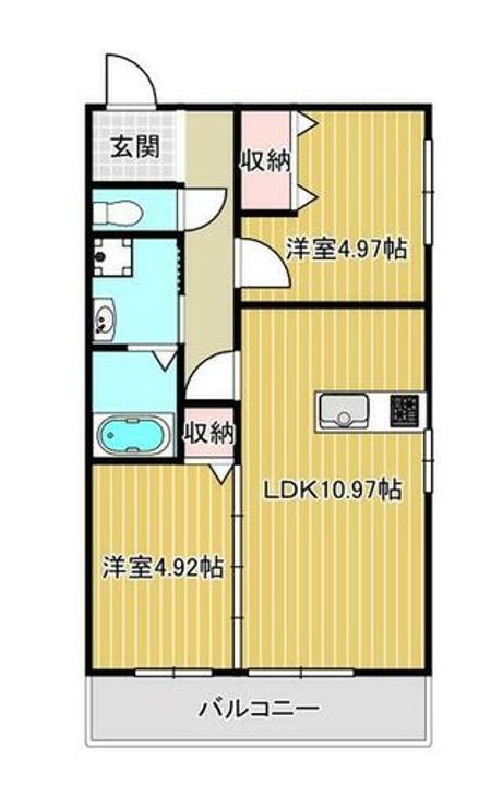 大阪府泉佐野市上瓦屋(アパート)の賃貸物件の間取り