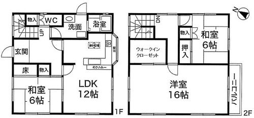 兵庫県加古川市平岡町土山(一戸建)の賃貸物件の間取り