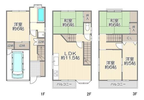 大阪府枚方市上島町(一戸建)の賃貸物件の間取り