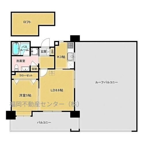 福岡県福岡市博多区上牟田1丁目(マンション)の賃貸物件の間取り