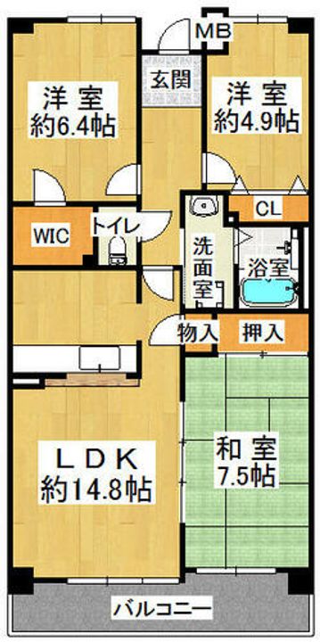 井吹西シティコートの間取り