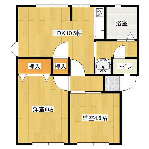 河原サンハイツB106の間取り