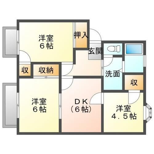 コーポラスなか101の間取り