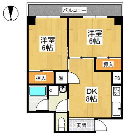 石清水ビューハイツA棟407の間取り