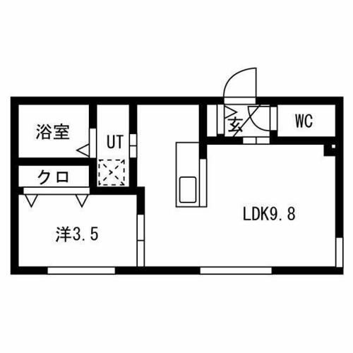 北海道札幌市北区北三十八条西8丁目(マンション)の賃貸物件の間取り