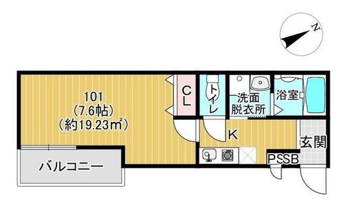 京都府京都市山科区椥辻西浦町(アパート)の賃貸物件の間取り