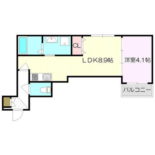 大阪府東大阪市森河内西1丁目(アパート)の賃貸物件の間取り