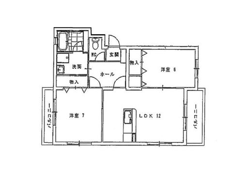 福岡県北九州市門司区大里東2丁目(マンション)の賃貸物件の間取り