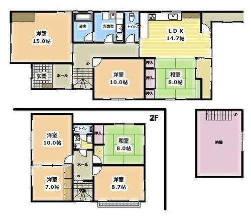 大阪府泉佐野市南中安松(一戸建)の賃貸物件の間取り