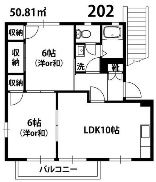 福岡県福岡市東区千早1丁目(アパート)の賃貸物件の間取り