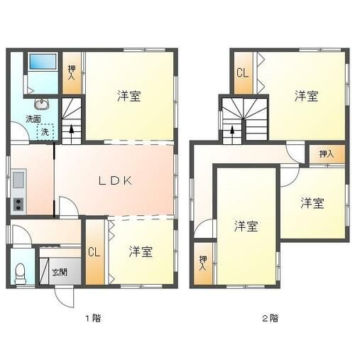 北海道滝川市黄金町東3丁目(一戸建)の賃貸物件の間取り