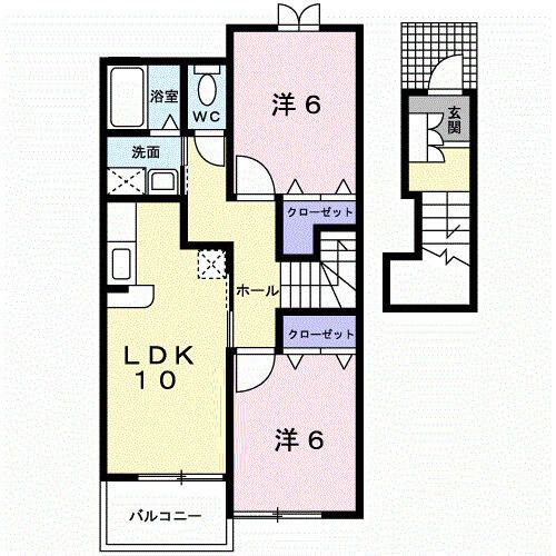 コーポ東野Dの間取り