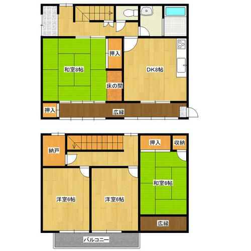 福岡県行橋市南大橋3丁目(一戸建)の賃貸物件の間取り