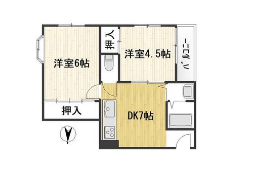寿第2平尾ハイツ301の間取り