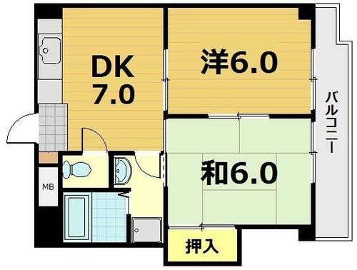 京都府京都市伏見区桃山町伊賀(マンション)の賃貸物件の間取り