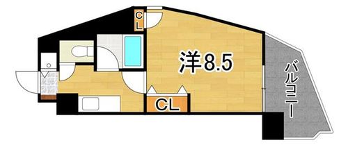 福岡県福岡市中央区鳥飼2丁目(マンション)の賃貸物件の間取り