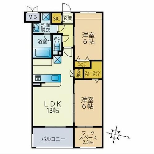 福岡県福岡市早良区野芥7丁目(マンション)の賃貸物件307の間取り
