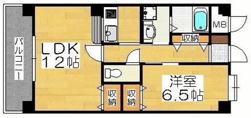 福岡県福岡市西区姪の浜1丁目(マンション)の賃貸物件の間取り