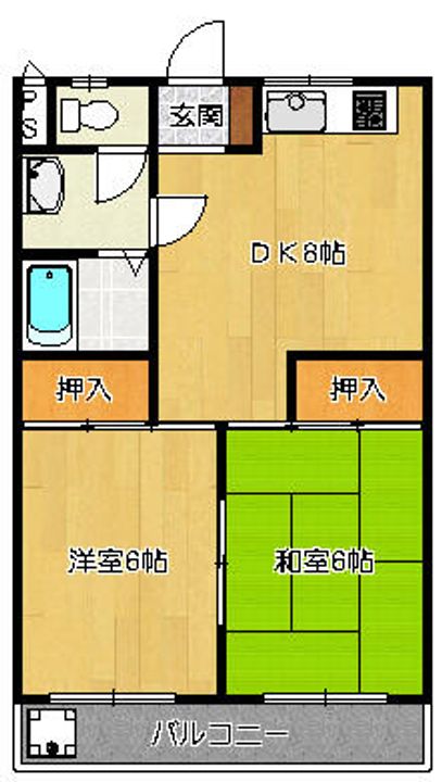 和歌山県田辺市上の山2丁目(マンション)の賃貸物件の間取り