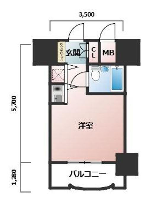 福岡県福岡市中央区警固1丁目(マンション)の賃貸物件の間取り