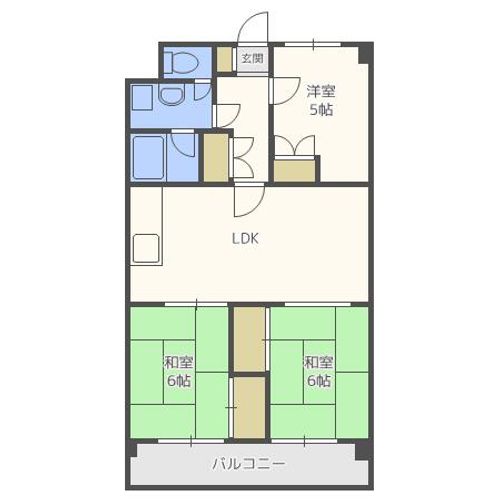福岡県福岡市早良区原1丁目(マンション)の賃貸物件の間取り