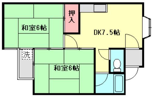 福岡県北九州市八幡西区木屋瀬3丁目(アパート)の賃貸物件の間取り